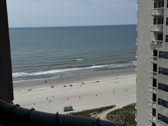 property view of water with a beach view