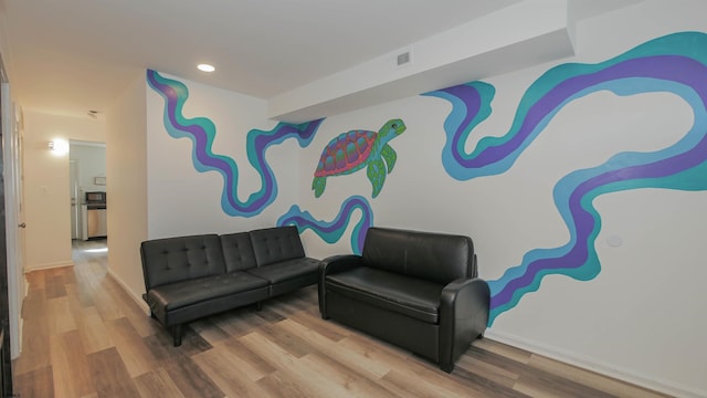 living room featuring hardwood / wood-style flooring