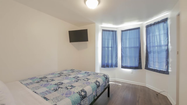 bedroom featuring dark wood-type flooring