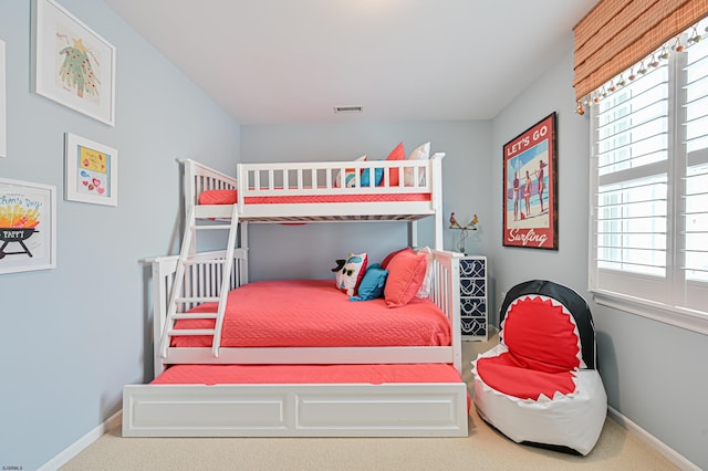 bedroom with carpet floors