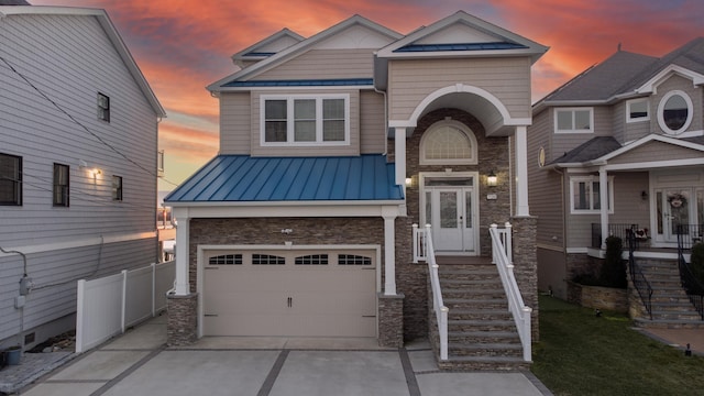 craftsman house featuring a garage