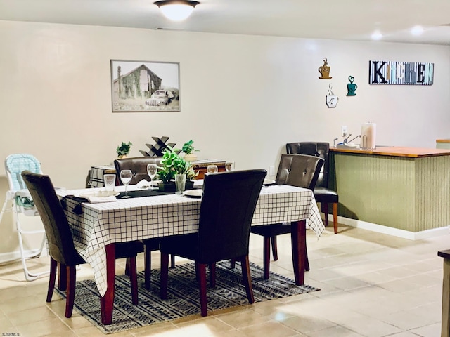 view of tiled dining area