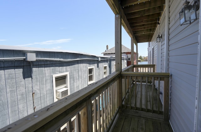 deck with a water view