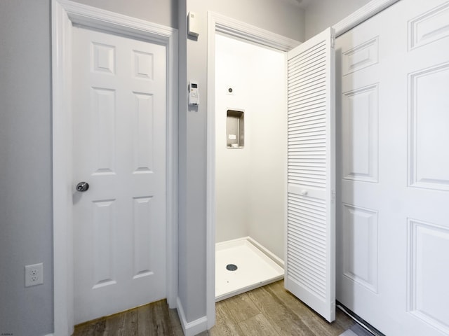 bathroom featuring hardwood / wood-style flooring