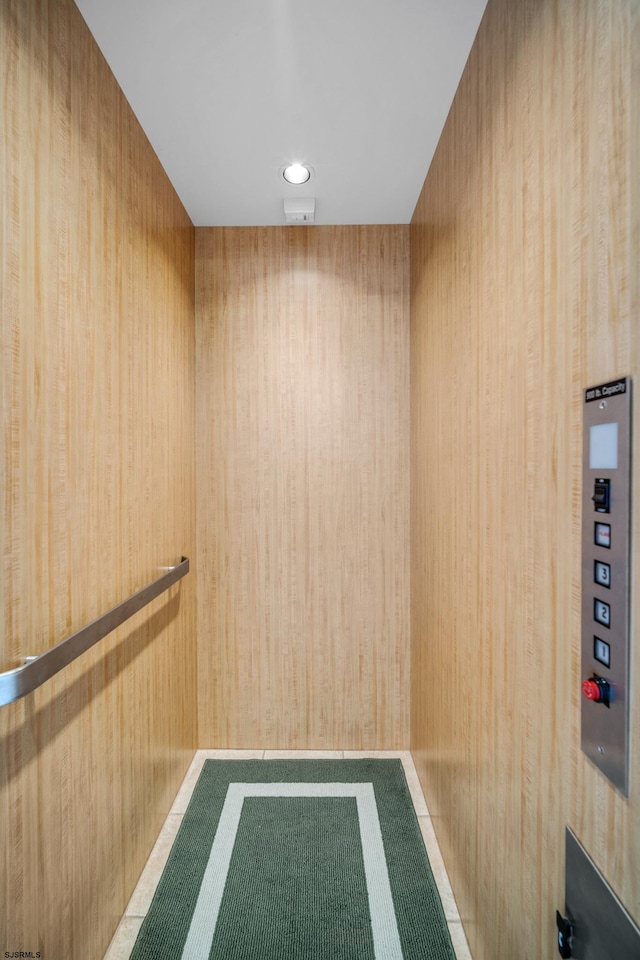 interior details with elevator