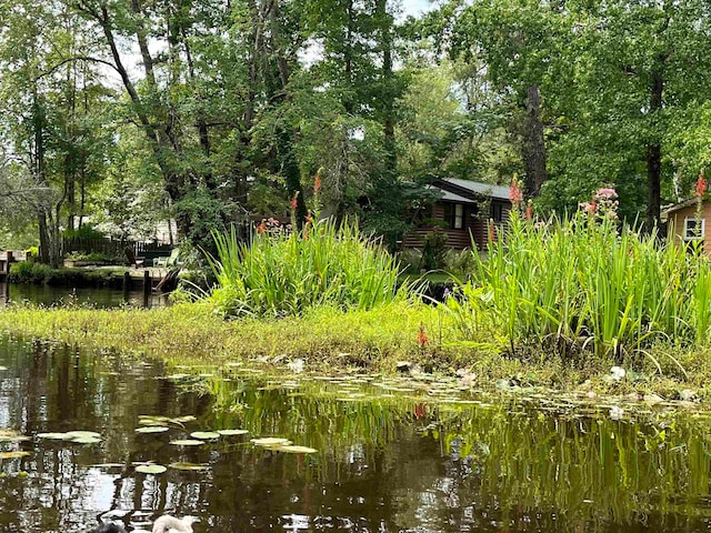 view of landscape with a water view