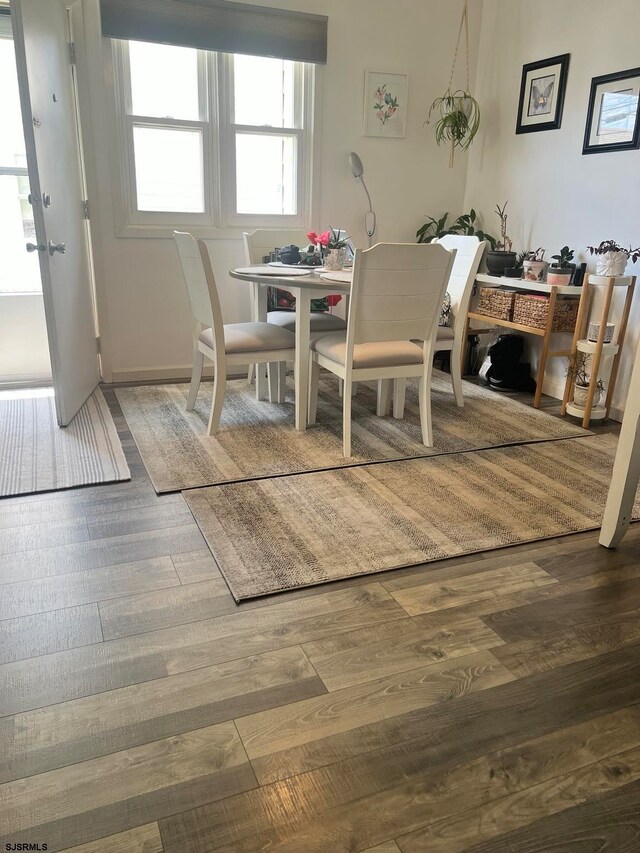 dining room with hardwood / wood-style floors