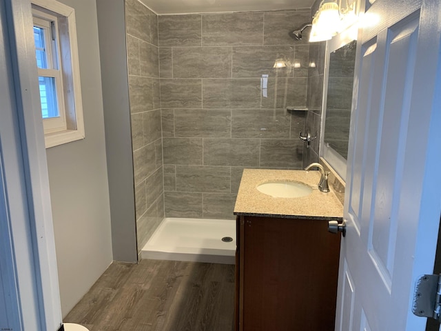 13 Vola Ln, Pleasantville, NJ 08232 - bathroom featuring vanity, wood finished floors, and a shower stall