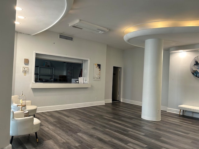 interior space featuring dark hardwood / wood-style floors