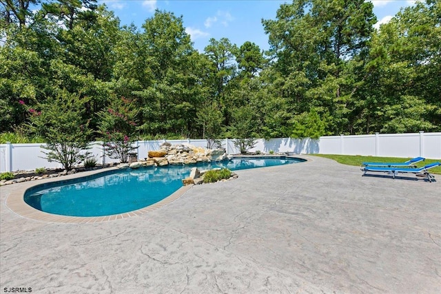 view of pool featuring a patio area