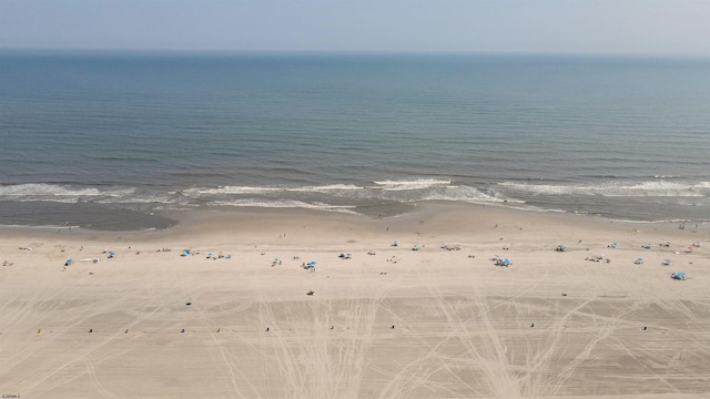 view of water feature with a view of the beach