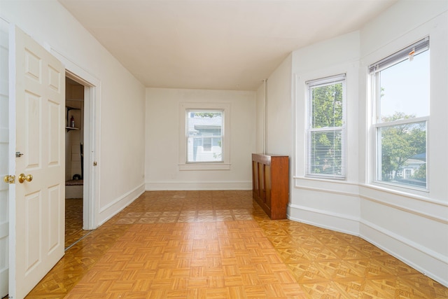 interior space featuring light parquet floors