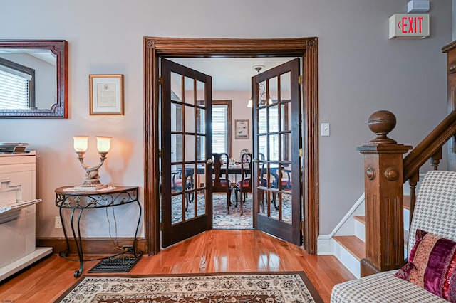 interior space featuring wood-type flooring