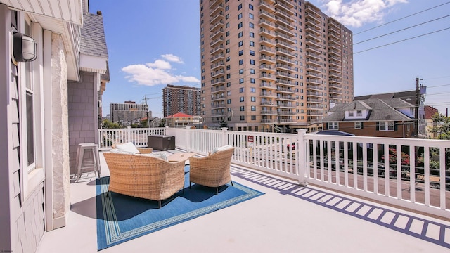 view of patio / terrace with a view of city