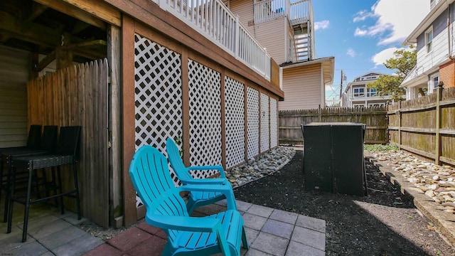 view of patio with fence