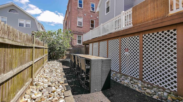 view of yard with fence