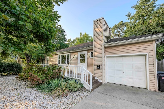 single story home with a garage