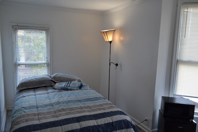 bedroom featuring ornamental molding