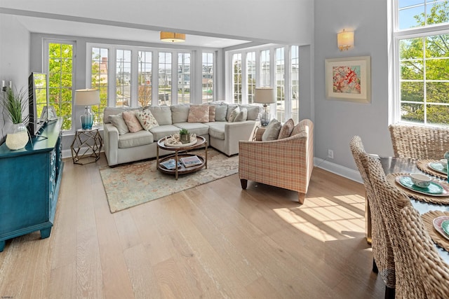 sunroom with plenty of natural light