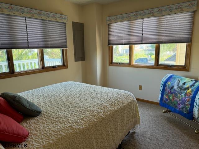 carpeted bedroom with baseboards