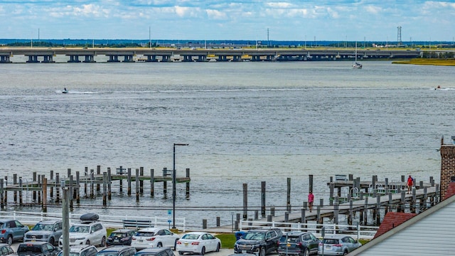 exterior space with a boat dock