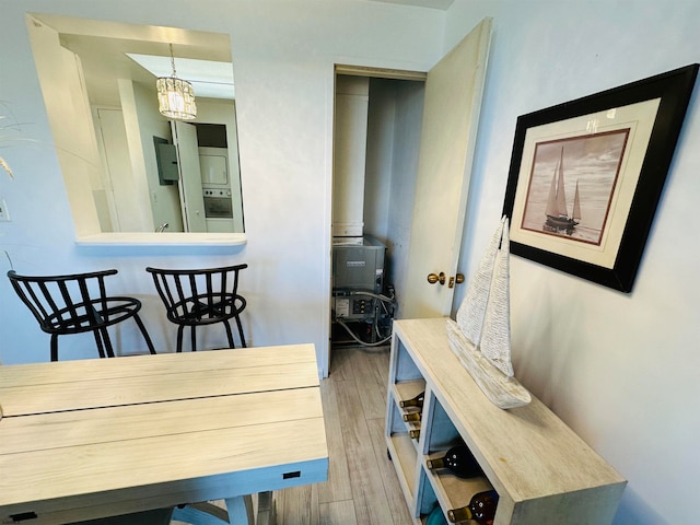 dining area featuring hardwood / wood-style floors