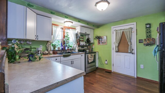 100 E Collings Dr, Williamstown, NJ 08094 - kitchen featuring white cabinetry, dark hardwood / wood-style flooring, stainless steel appliances, and sink