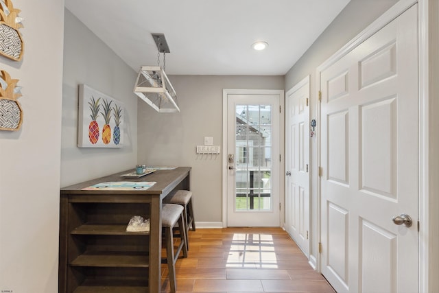 interior space featuring light hardwood / wood-style floors