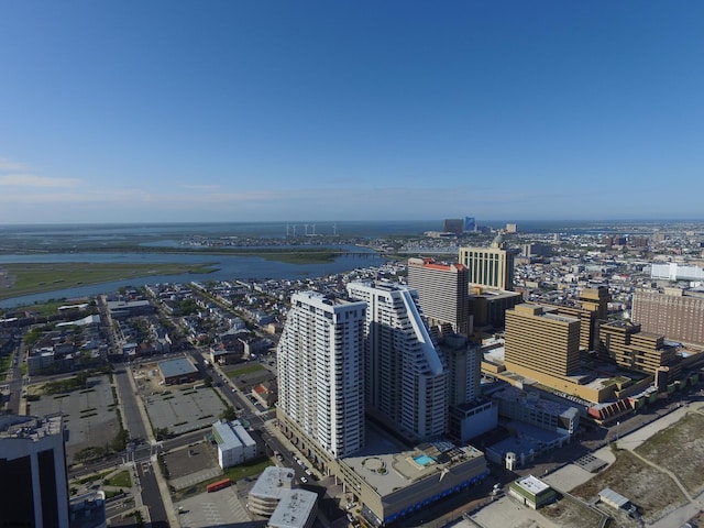 view of city with a water view