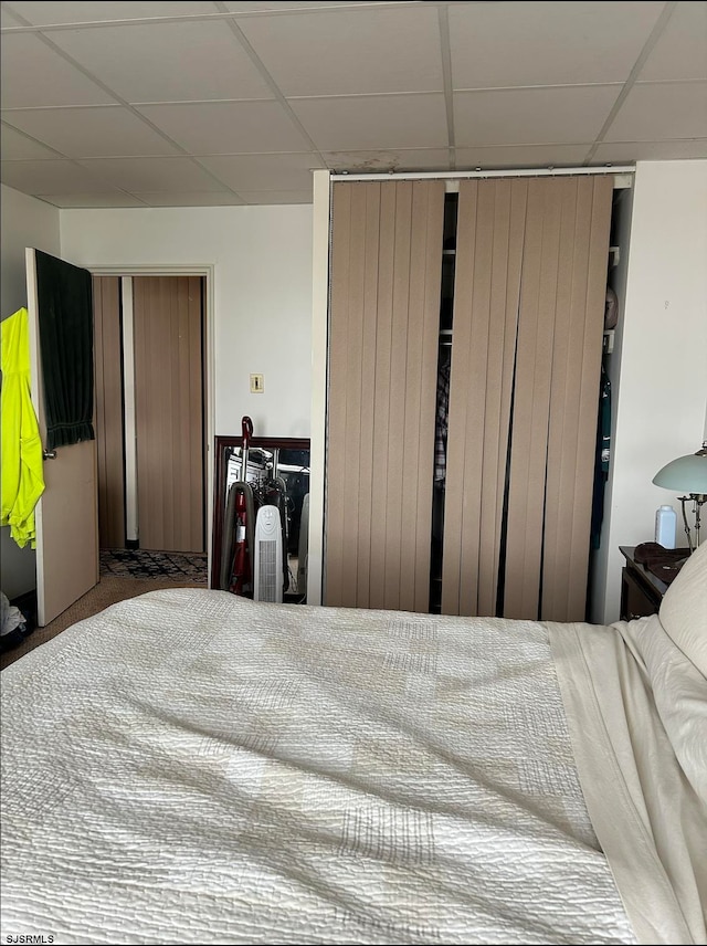 bedroom featuring a paneled ceiling