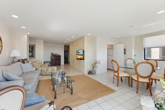 view of tiled living room