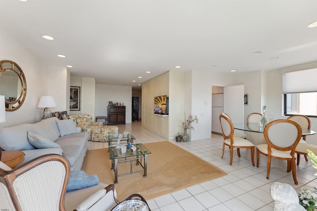 view of tiled living room