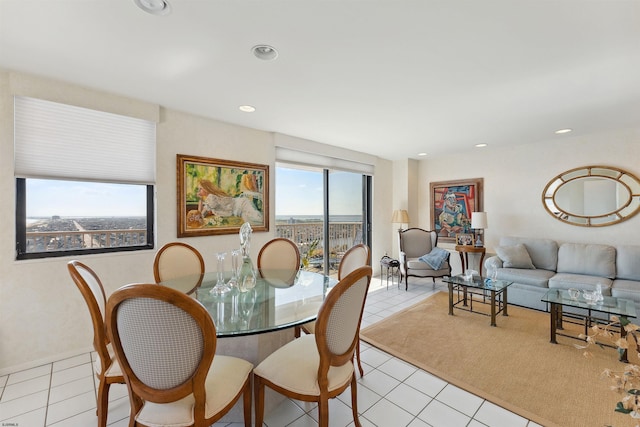 view of tiled dining room