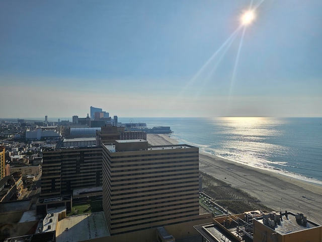 city view with a water view and a view of the beach