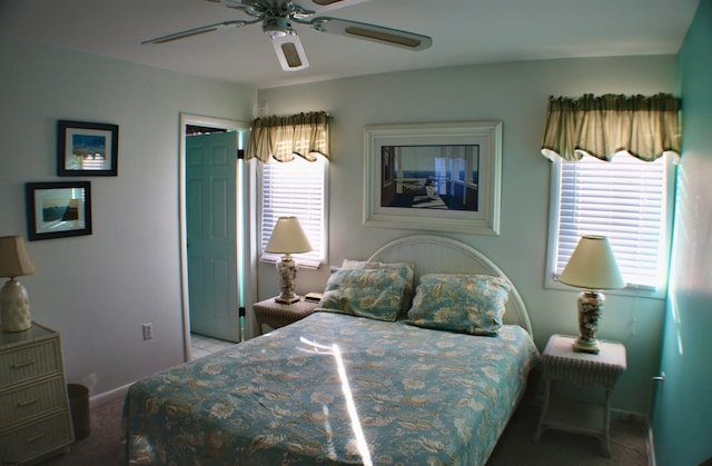 bedroom with ceiling fan