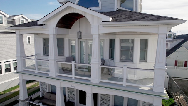 exterior space featuring a sunroom