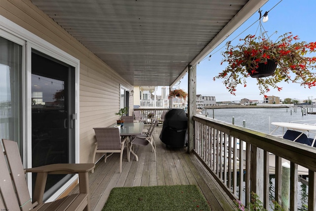 balcony with a water view