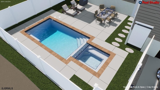 view of pool with a patio