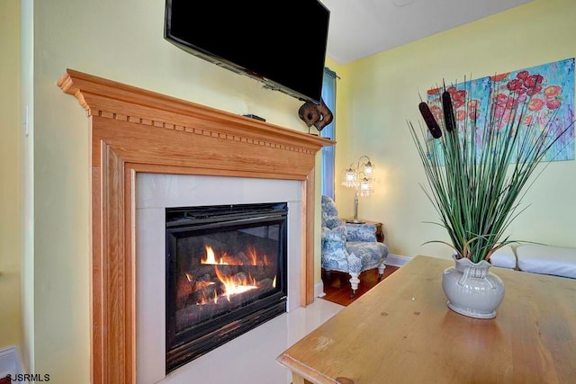 living room featuring hardwood / wood-style flooring