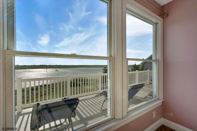 balcony with a water view