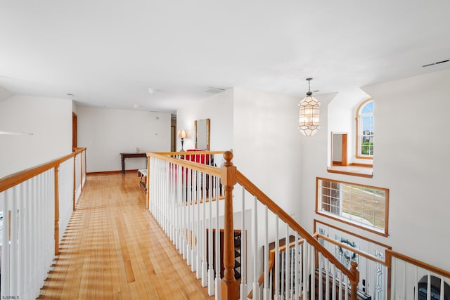 hall featuring light wood-type flooring