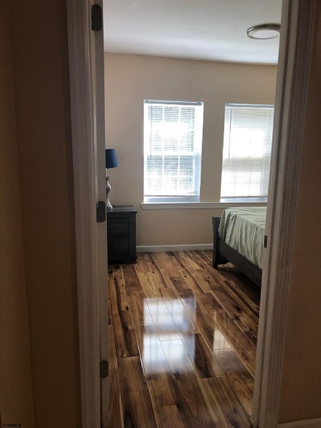 bedroom featuring wood-type flooring