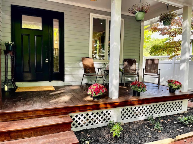 property entrance with a porch