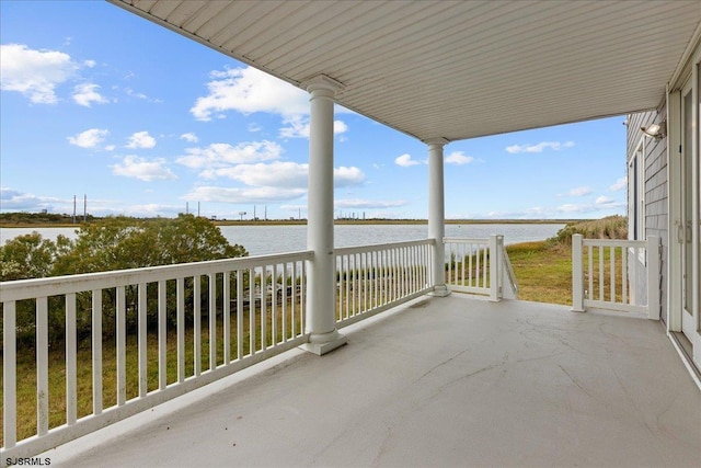 balcony with a water view