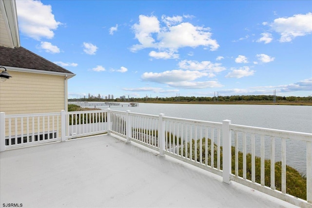 balcony with a water view