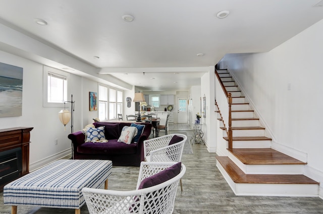 living room featuring hardwood / wood-style flooring