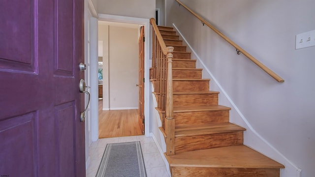 view of tiled foyer