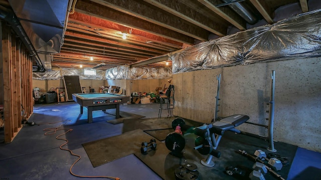 basement featuring billiards