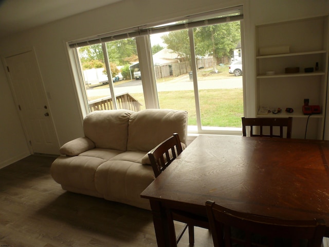 living room with hardwood / wood-style flooring