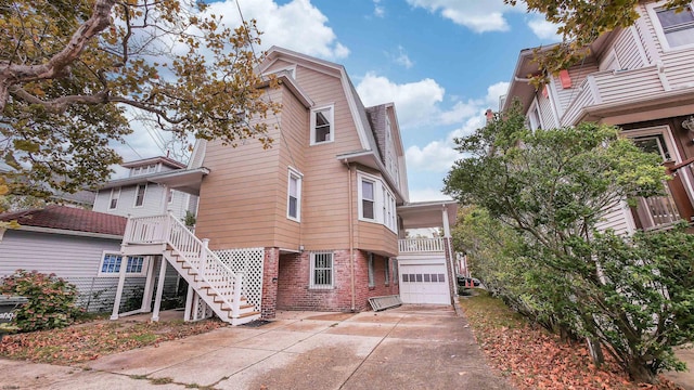 view of property featuring a garage